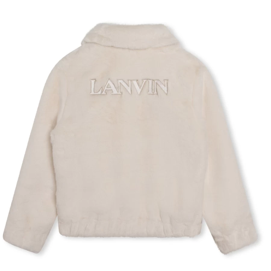 LANVIN Ivory Super Soft Zip-Up Blouse for Girls