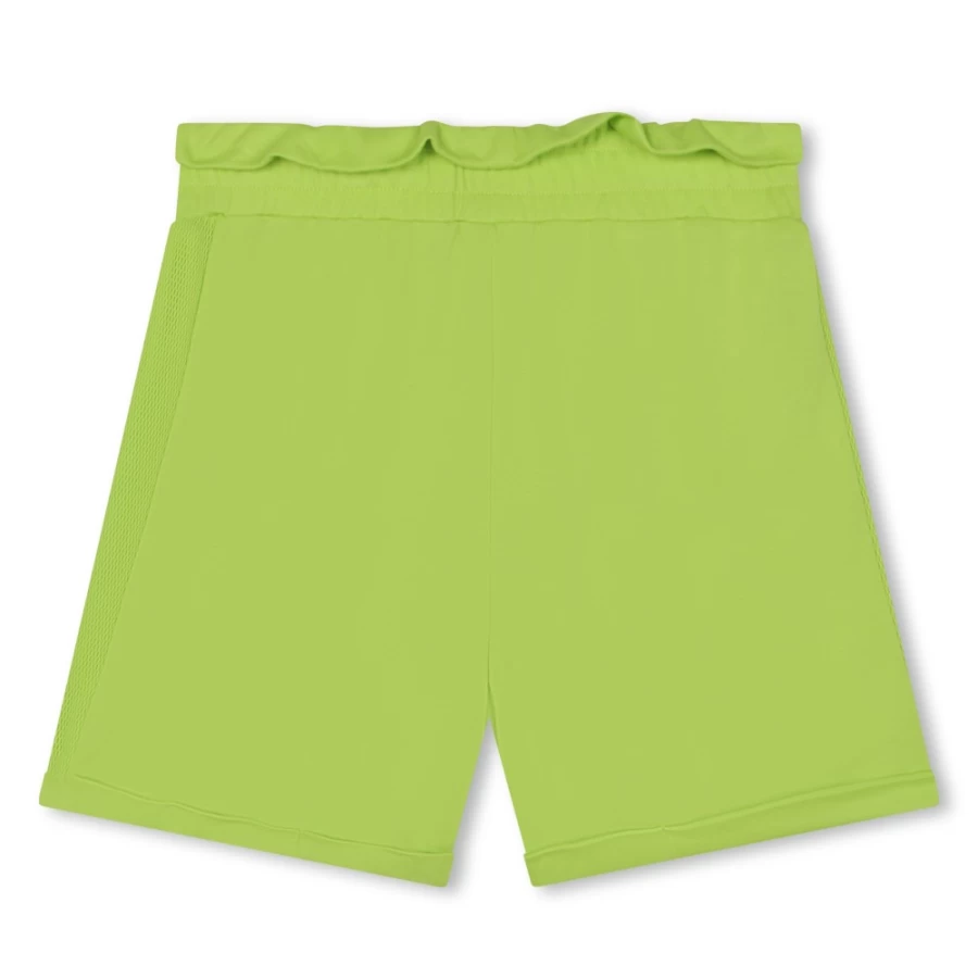 KARL LAGERFELD KIDS Green Mesh Detail Shorts for Girls