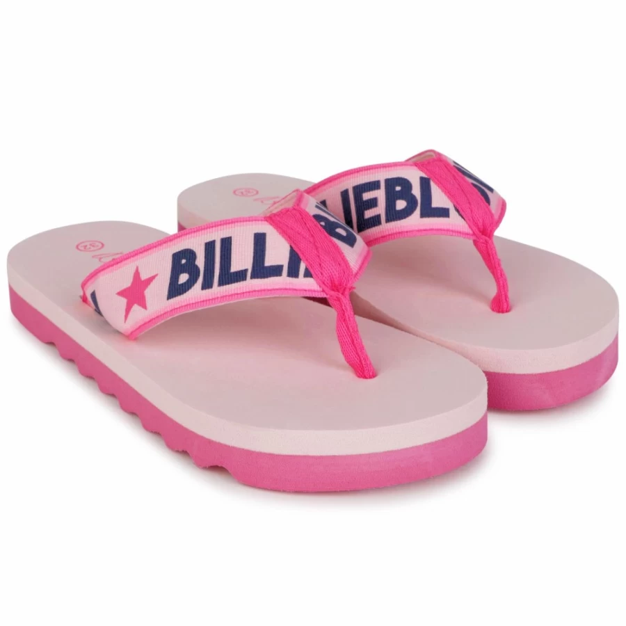 BILLIEBLUSH Pink Flip-Flops for Girls - Two-Colour Comfortable Sandals