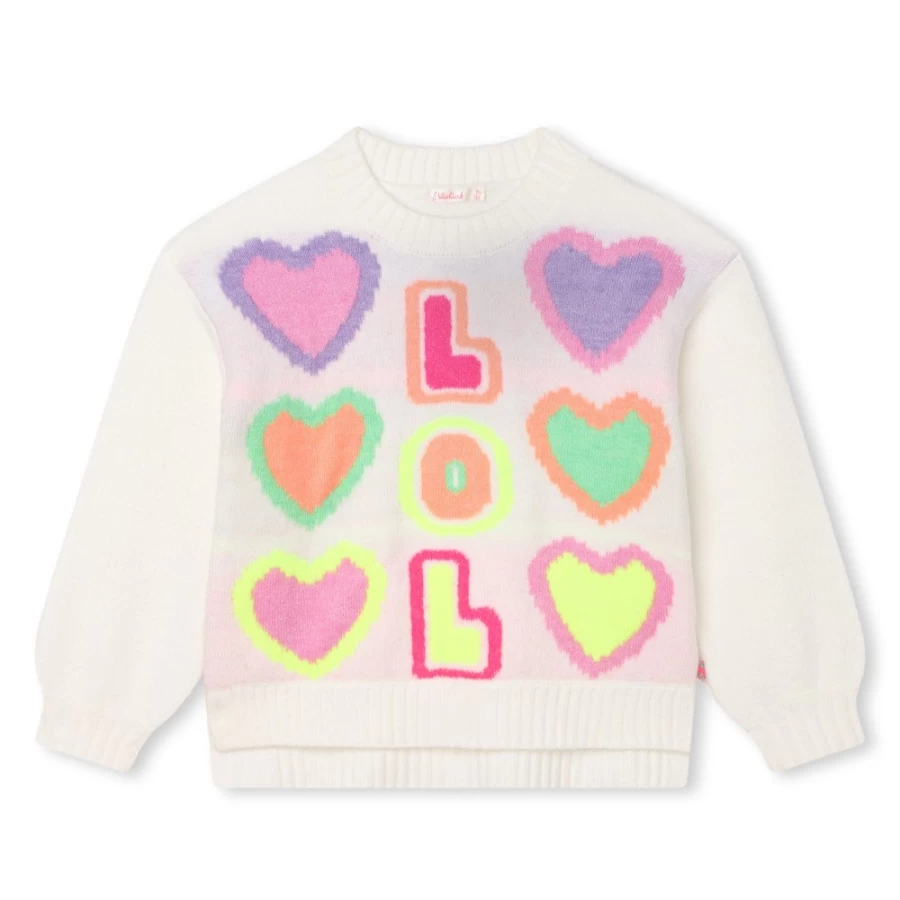 BILLIEBLUSH Ivory Knitted Jumper for Girls - Soft Comfortable Winter Sweater