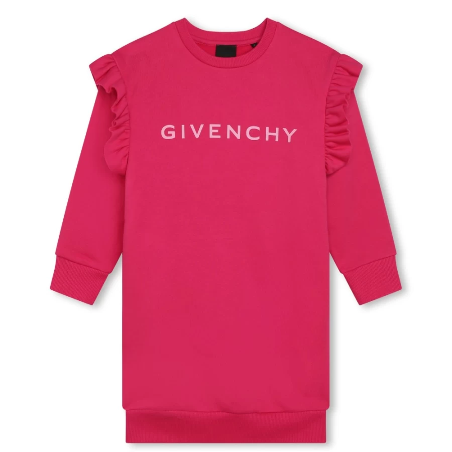 Givenchy Pink Pep'S Straight Fleece Dress for Girls