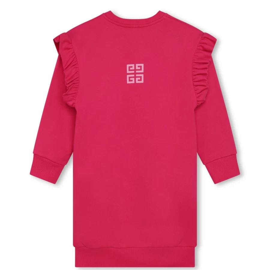 Givenchy Pink Pep'S Straight Fleece Dress for Girls