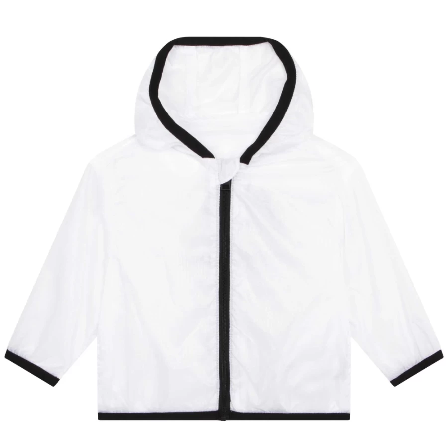 KARL LAGERFELD KIDS Girls White Short Windbreaker Jacket