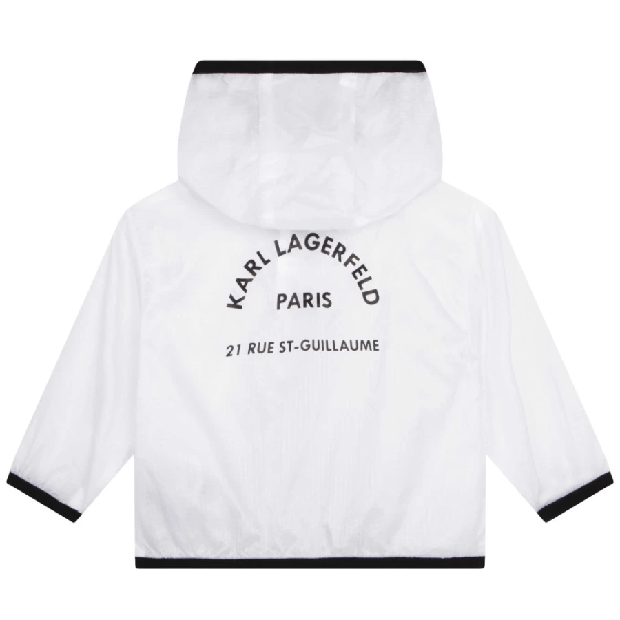 KARL LAGERFELD KIDS Girls White Short Windbreaker Jacket