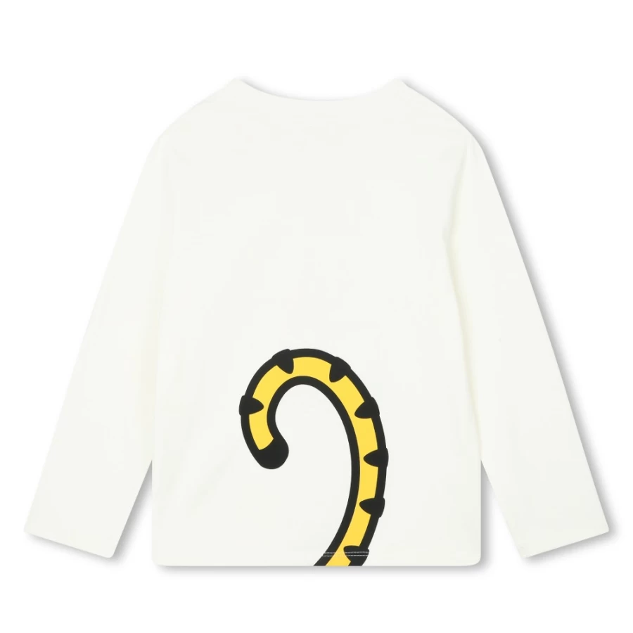 KENZO KIDS Girls Ivory Silkscreen-Printed Cotton T-Shirt