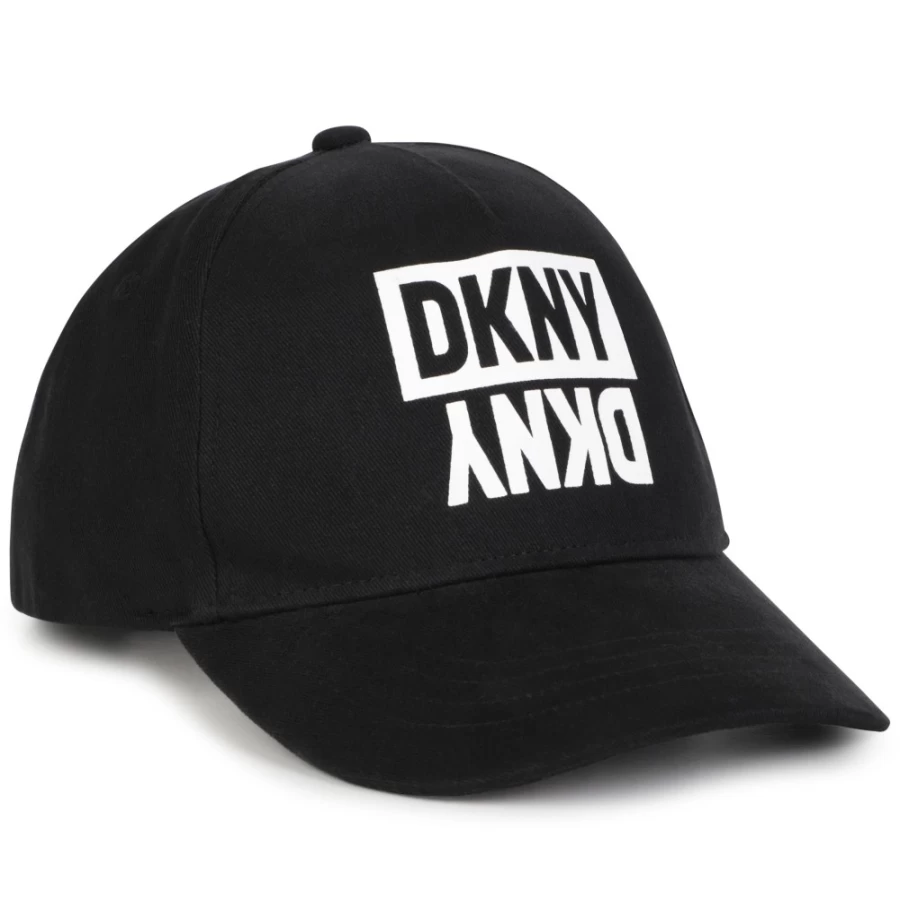 DKNY Girls' Black Adjustable Cotton Cap - Stylish & Comfortable