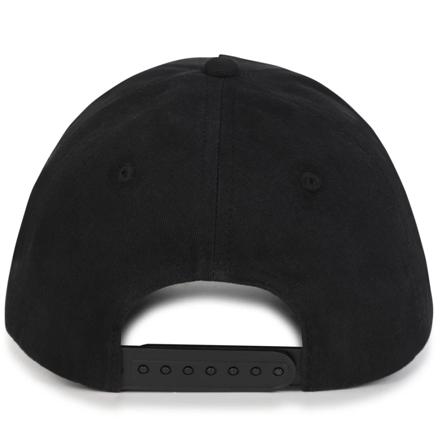 DKNY Girls' Black Adjustable Cotton Cap - Stylish & Comfortable