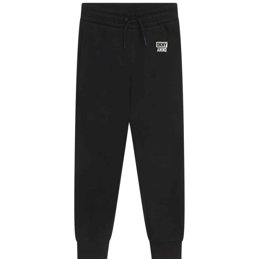 DKNY Girls' Black Fleece Jogging Pants for Comfort & Style