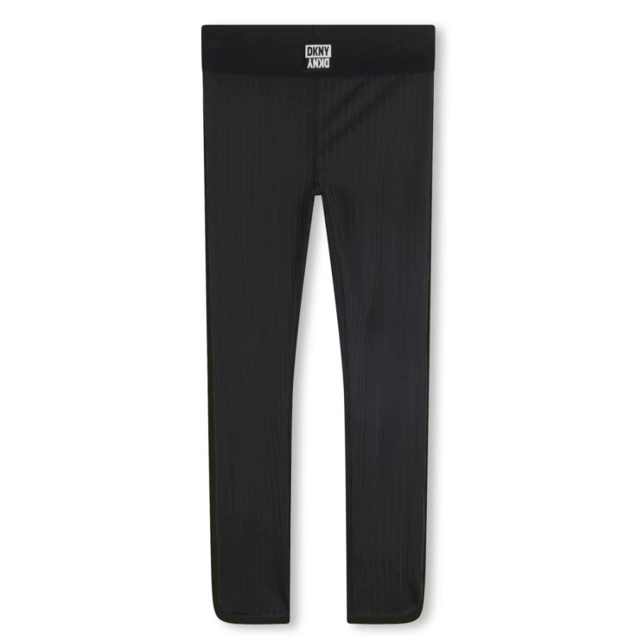 DKNY Black Elasticated-Waist Leggings for Girls - Comfortable Stretch Fit