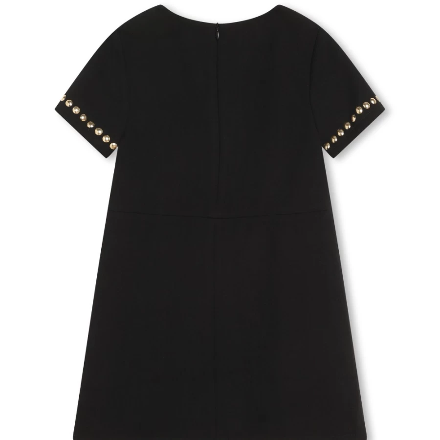 MICHAEL KORS Girls Black Short-Sleeved Crepe Dress
