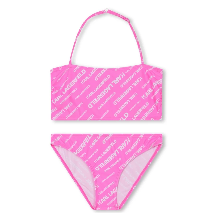 KARL LAGERFELD KIDS Girls Pink Printed Bathing Suit for Swimwear