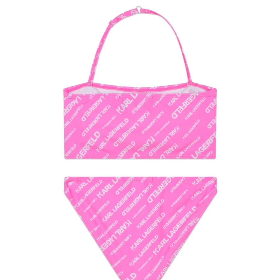 KARL LAGERFELD KIDS Girls Pink Printed Bathing Suit for Swimwear