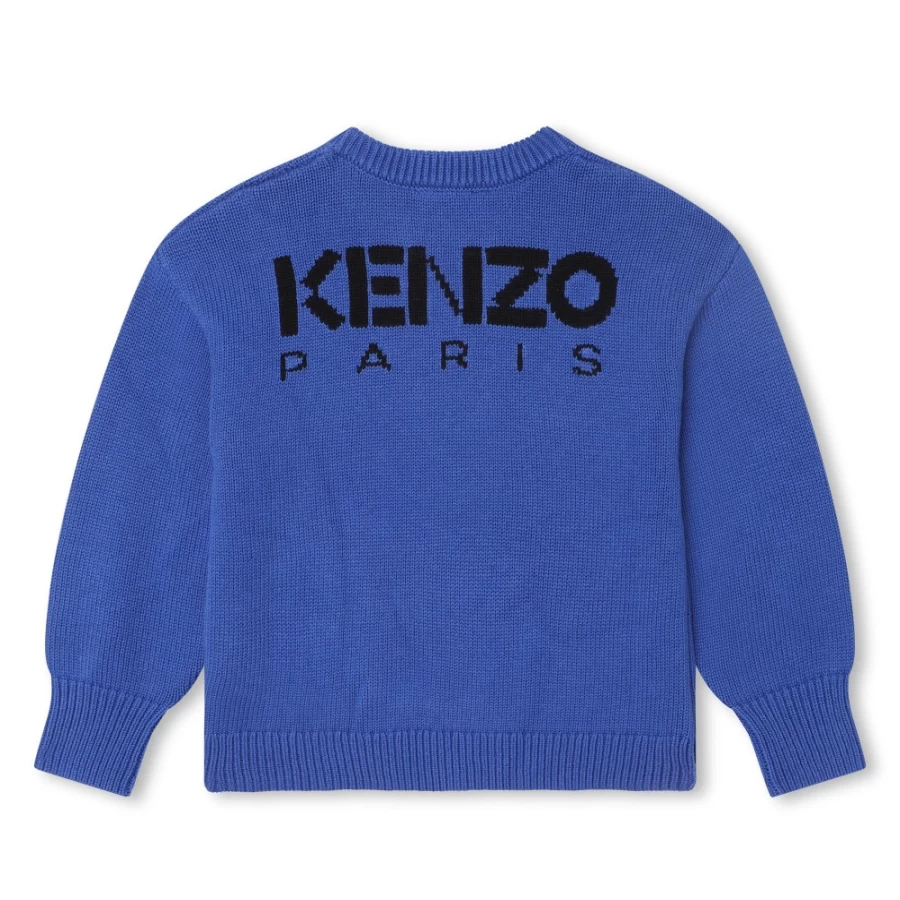 KENZO KIDS Blue Jacquard Long-Sleeved Jumper for Girls