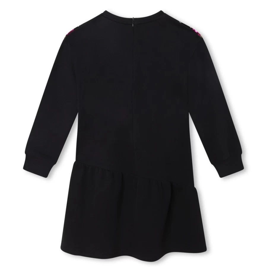 SONIA RYKIEL Black Fleece Sequined Dress for Girls - Sparkly Party Gown