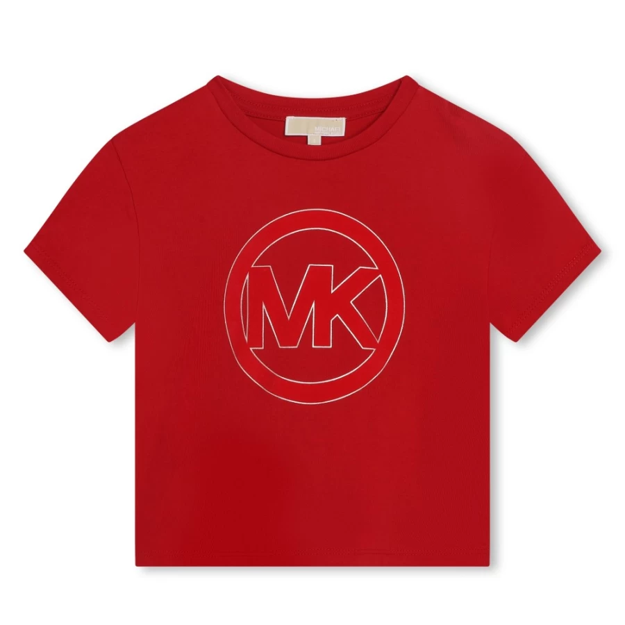 MICHAEL KORS Girls' Dark Red Short-Sleeve T-Shirt | Casual Cotton Tee for Kids