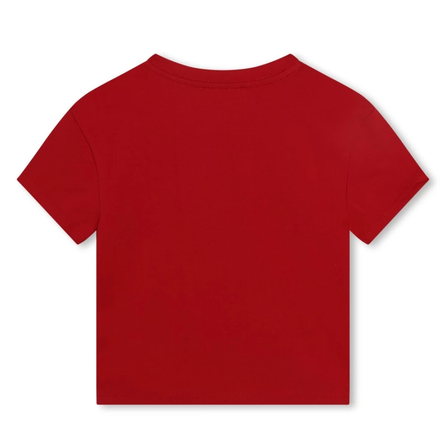 MICHAEL KORS Girls' Dark Red Short-Sleeve T-Shirt | Casual Cotton Tee for Kids