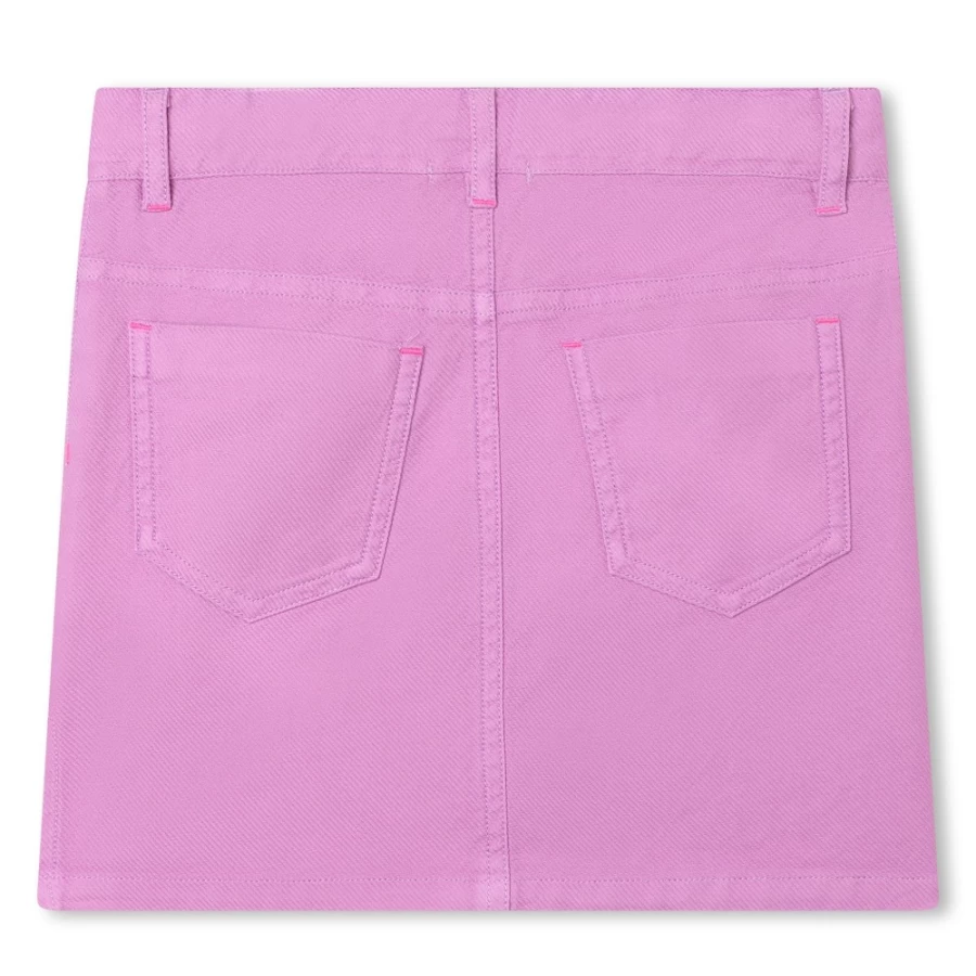 BILLIEBLUSH Girls' Embroidered Cotton Skirt in Violet - Floral Stitched Summer Dress