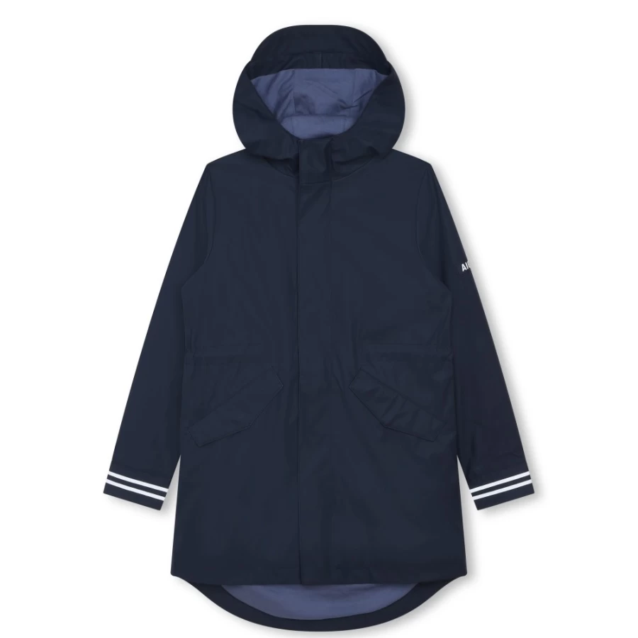 AIGLE Navy Water-Repellent Raincoat for Girls - Lightweight & Durable Outdoor Jacket