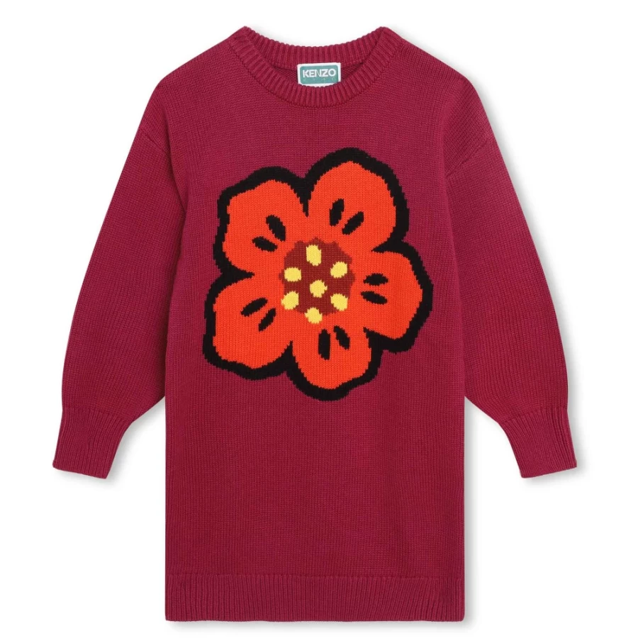 KENZO KIDS Girls Crimson Cotton-Wool Blend Dress