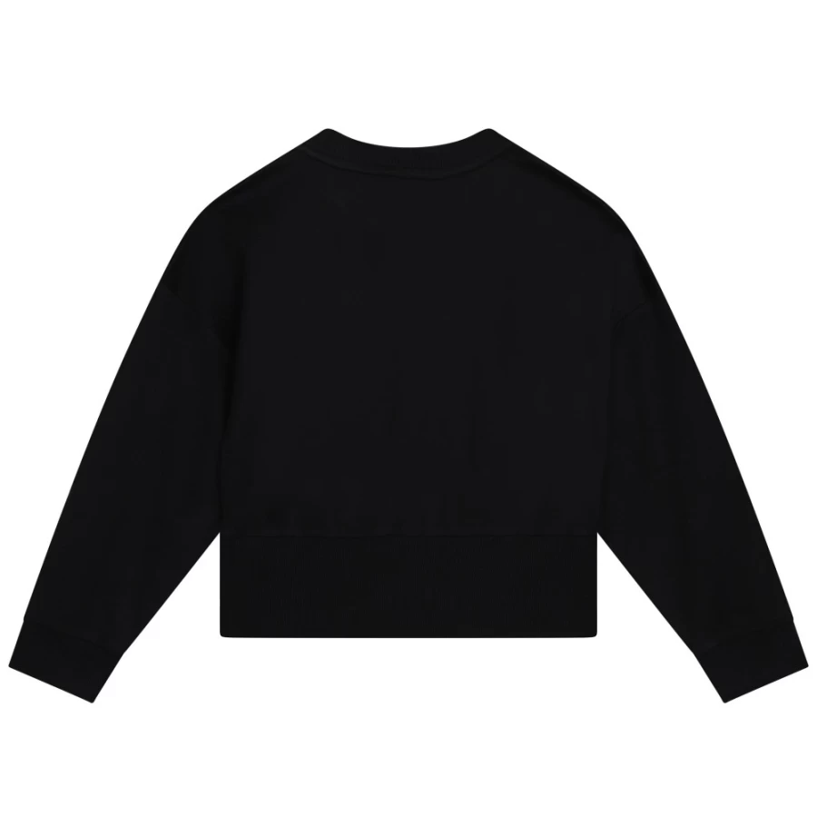 DKNY Black Embroidered Sweatshirt for Girls - Stylish & Comfortable Crewneck Pullover