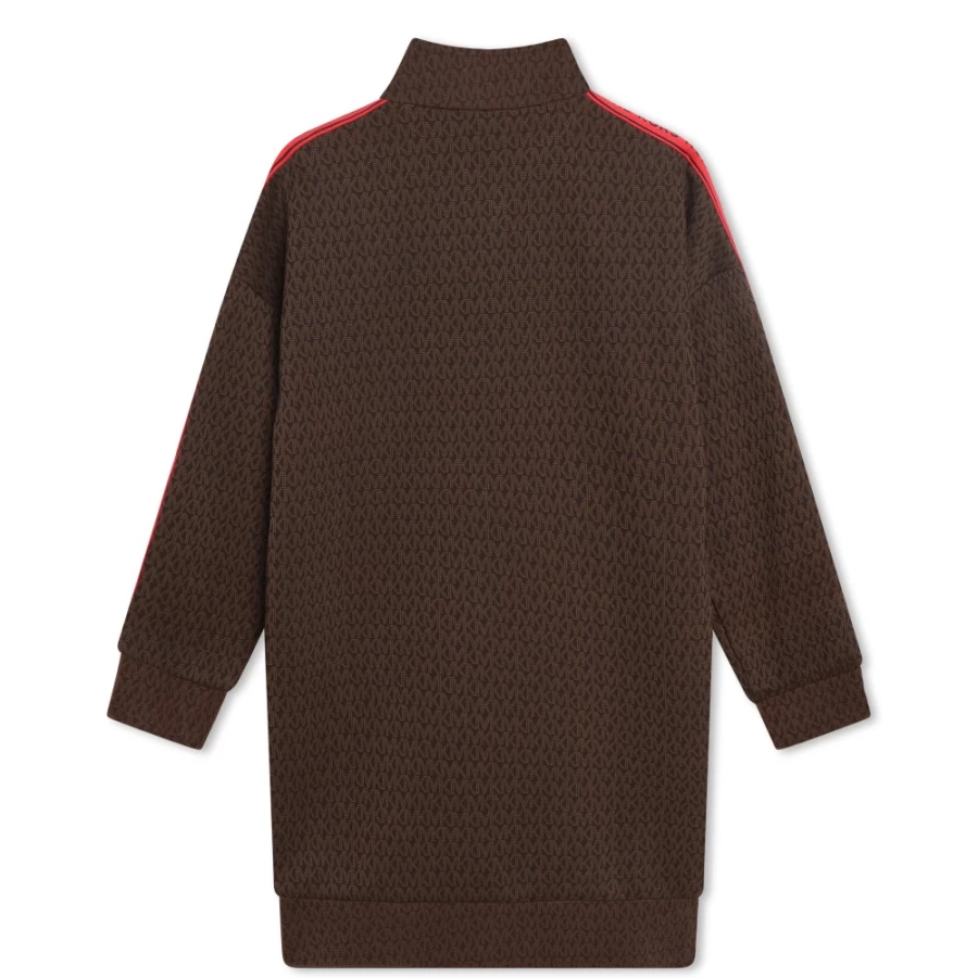 MICHAEL KORS Girls' Chocolate Brown Printed Sweatshirt Dress
