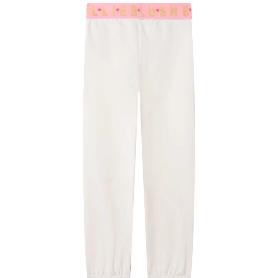 BILLIEBLUSH Girls' Cream Fleece Jogging Pants for Comfort & Style