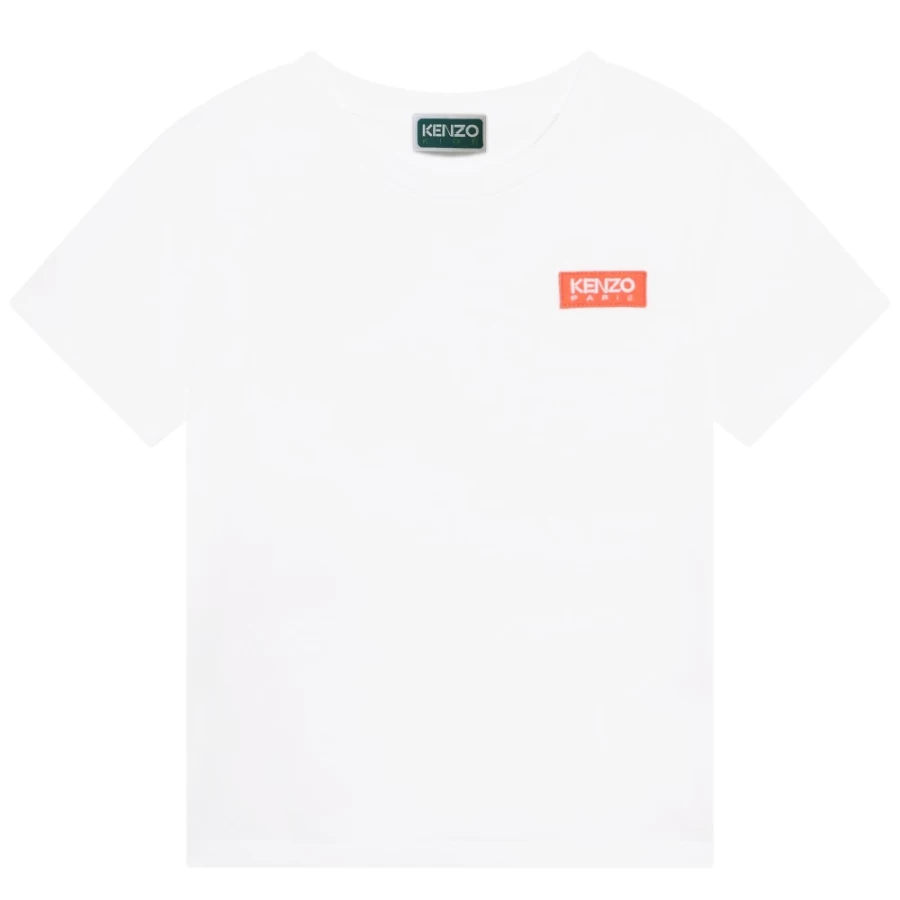 KENZO KIDS Girls' White Short Sleeve T-Shirt | Classic Cotton Tee for Girls