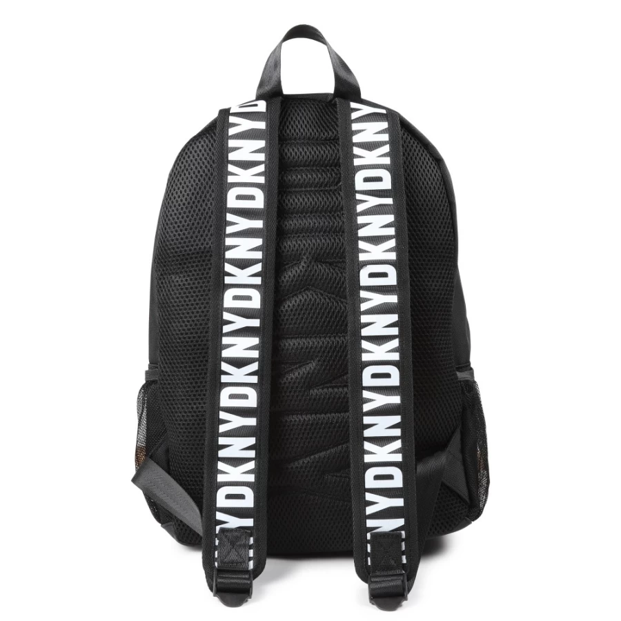 DKNY Black Logo Backpack for Girls - Stylish School & Travel Bag