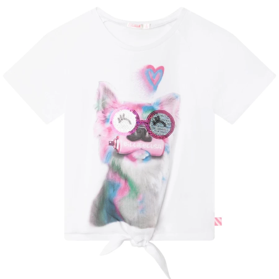 BILLIEBLUSH Girls' White Short-Sleeved T-Shirt