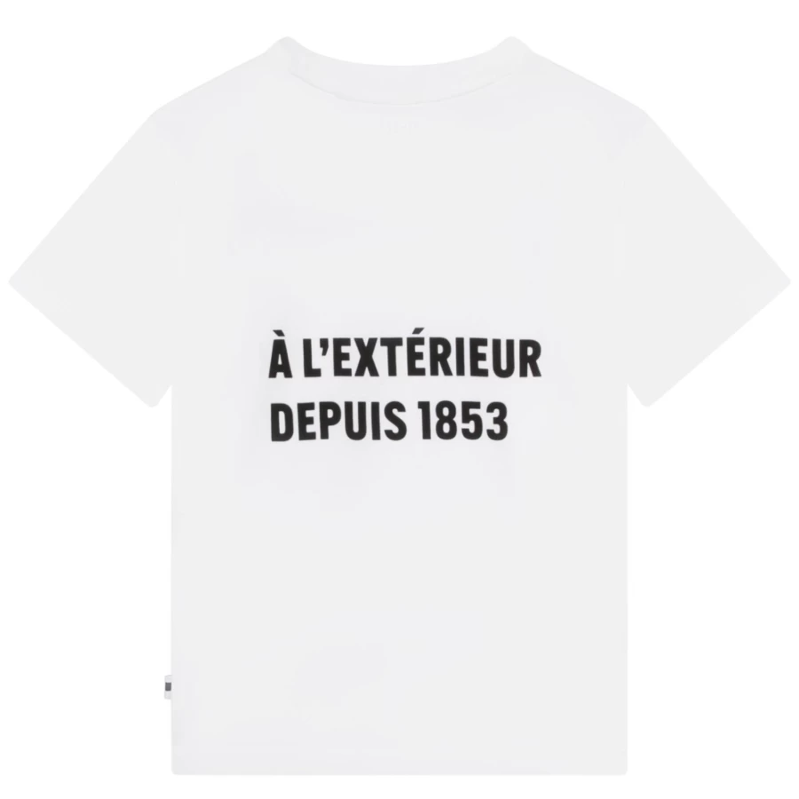 AIGLE Girls' White Printed T-Shirt - Stylish & Comfortable Cotton Tee for Kids
