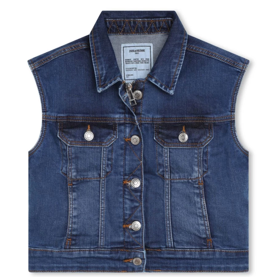 ZADIG & VOLTAIRE Girls Cotton-Rich Jacket in Double Stone & Brush Colors