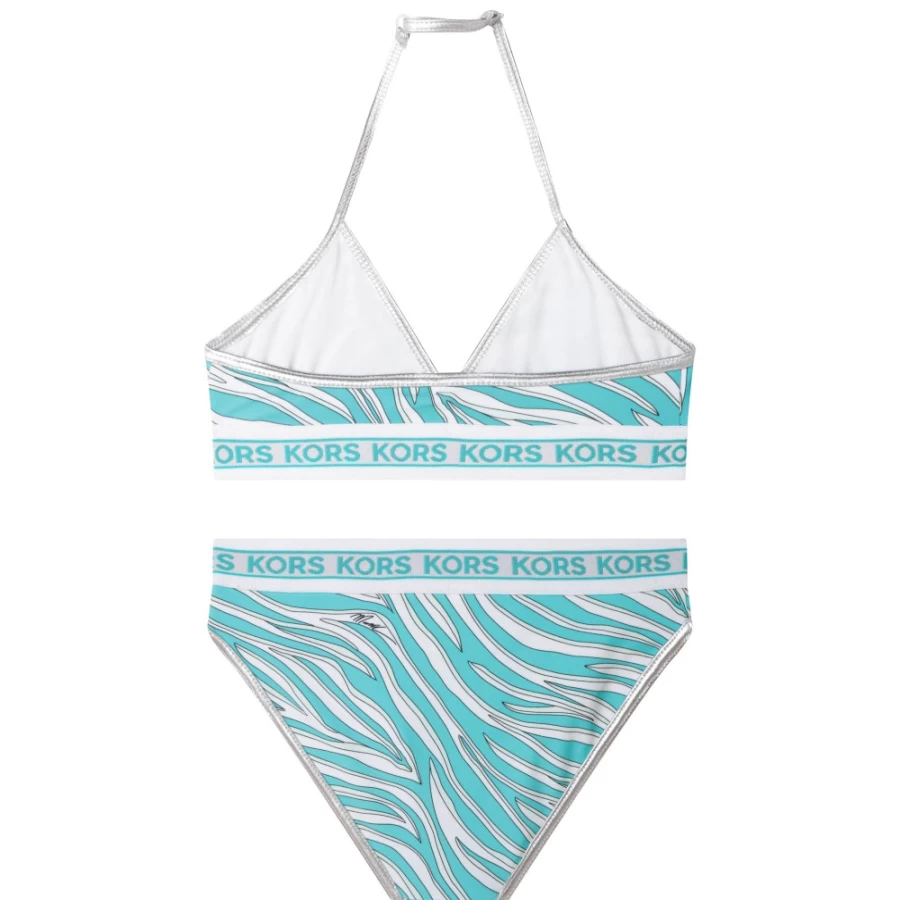 MICHAEL KORS Girls Turquoise Printed 2-Piece Bathing Suit | Swimwear for Kids