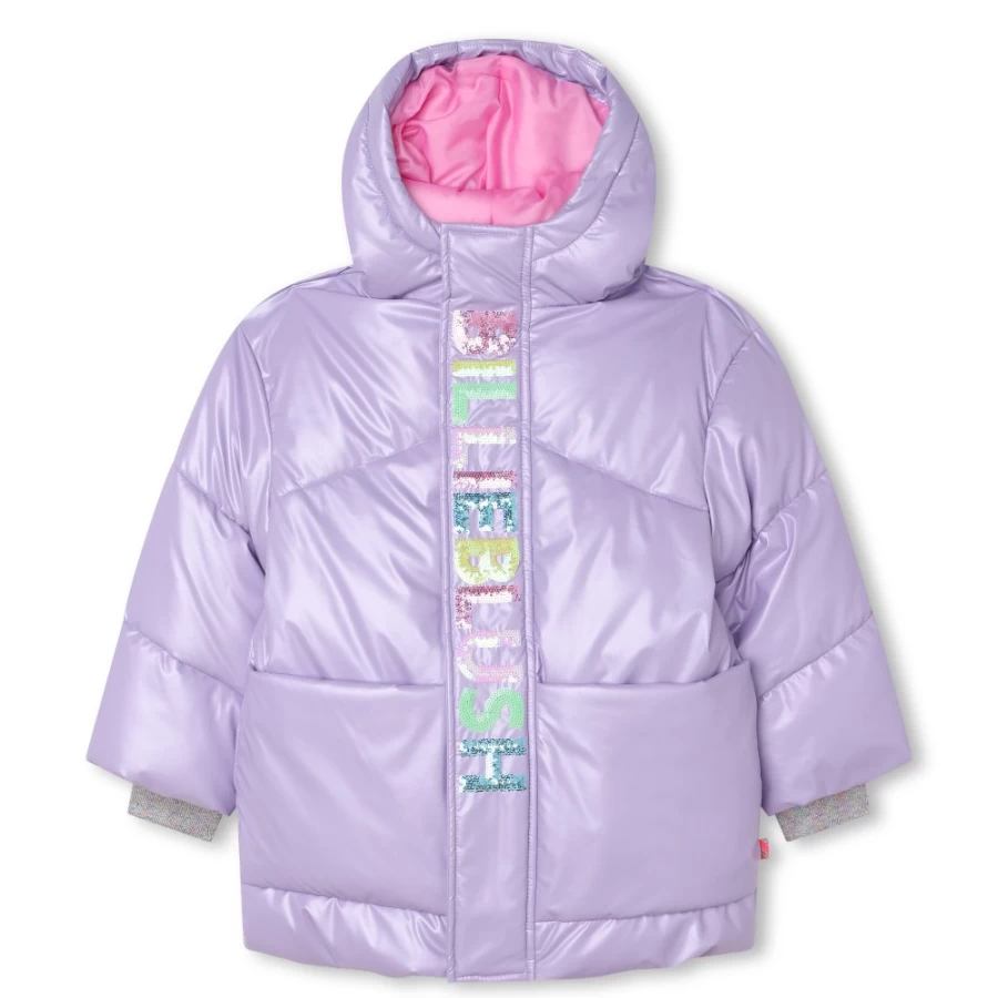 BILLIEBLUSH Lilac Hooded Padded Jacket for Girls - Warm Winter Coat