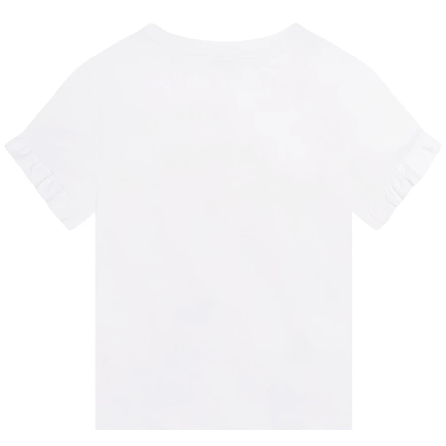 LANVIN Girls' White Formal Cotton T-Shirt for Elegant Wear