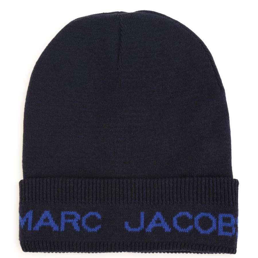 MARC JACOBS Navy Jacquard Logo Hat for Girls