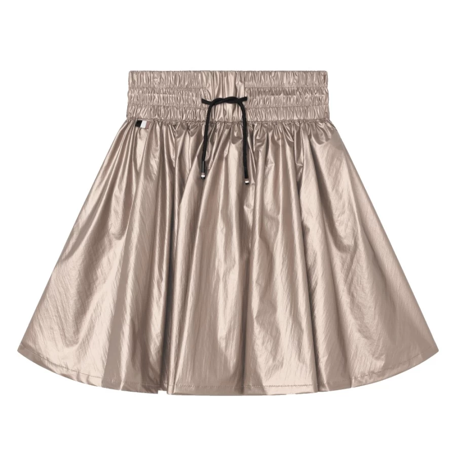 BOSS Dark Chocolate Brown Metallic Skater Skirt for Girls