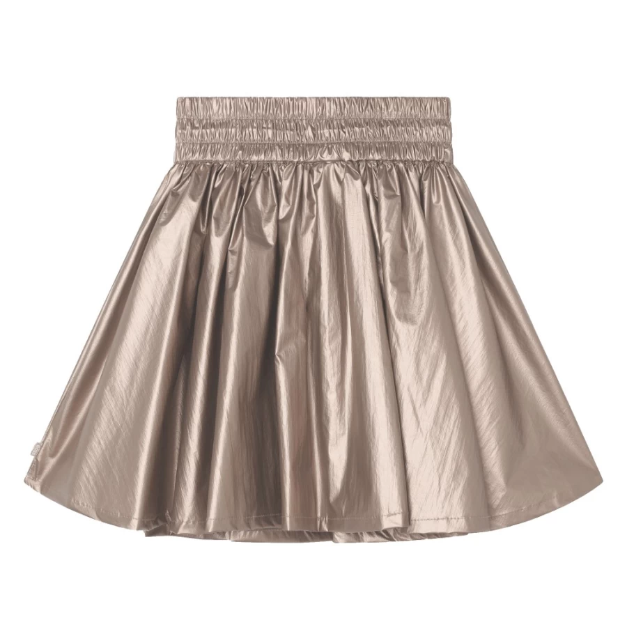 BOSS Dark Chocolate Brown Metallic Skater Skirt for Girls