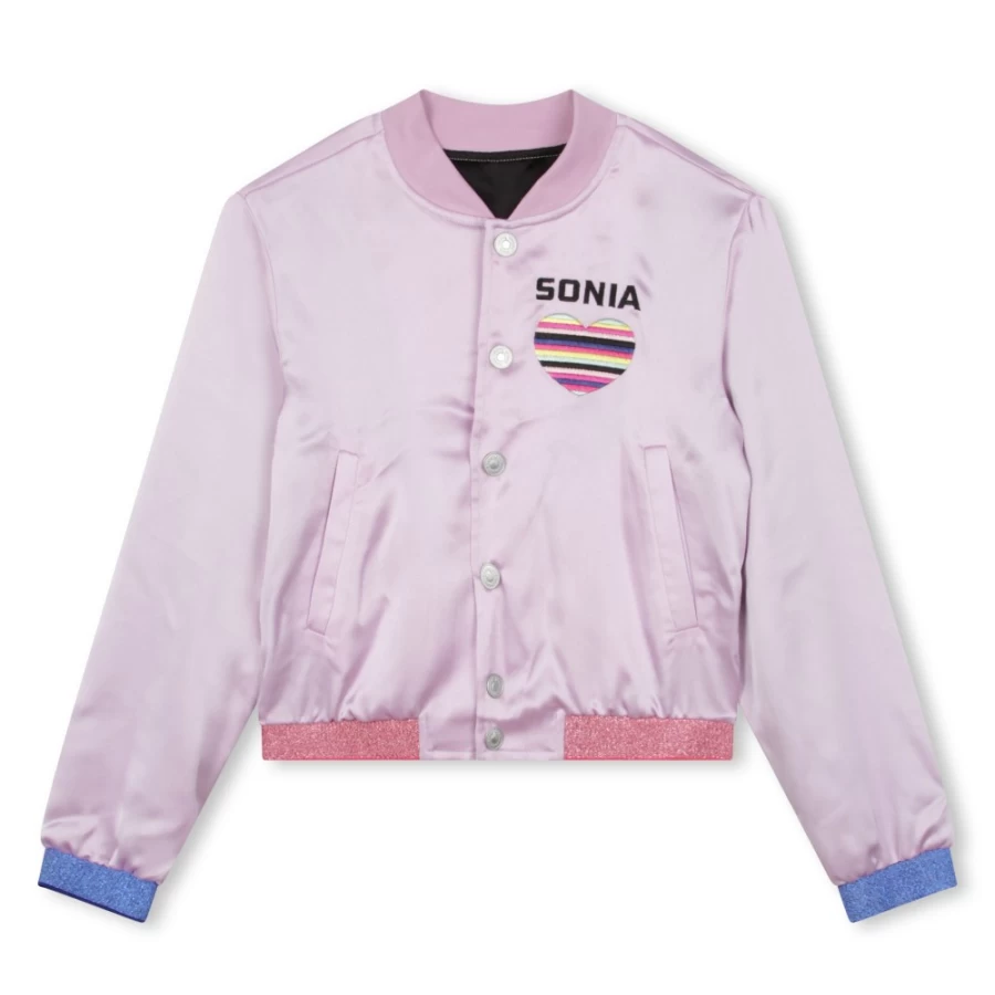 SONIA RYKIEL Lilac Satin Jacket for Girls - Elegant & Stylish Outerwear
