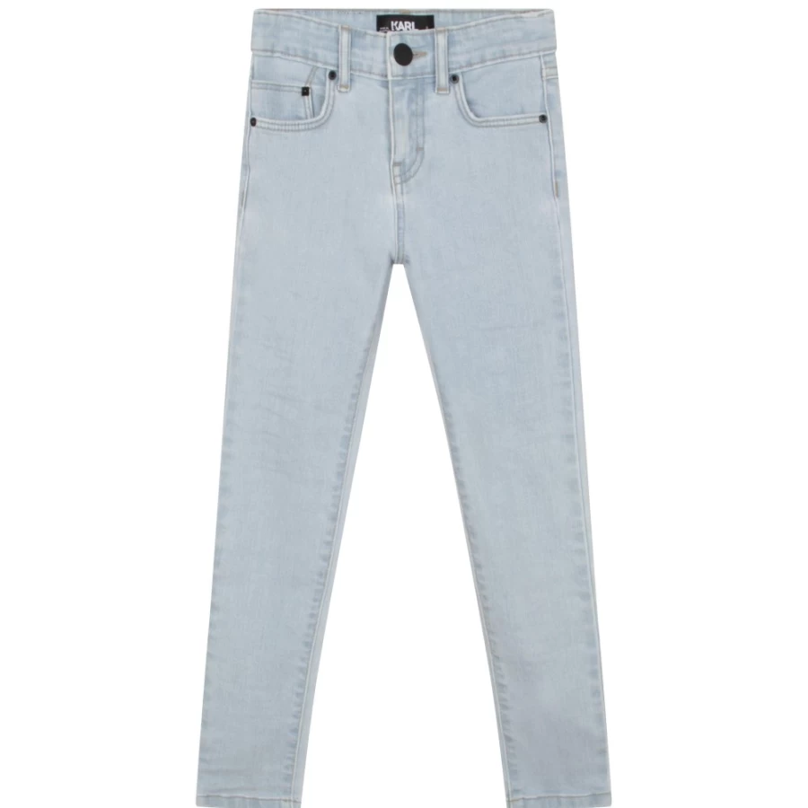 KARL LAGERFELD KIDS Girls Bleach Washed Fitted Jeans for Girls