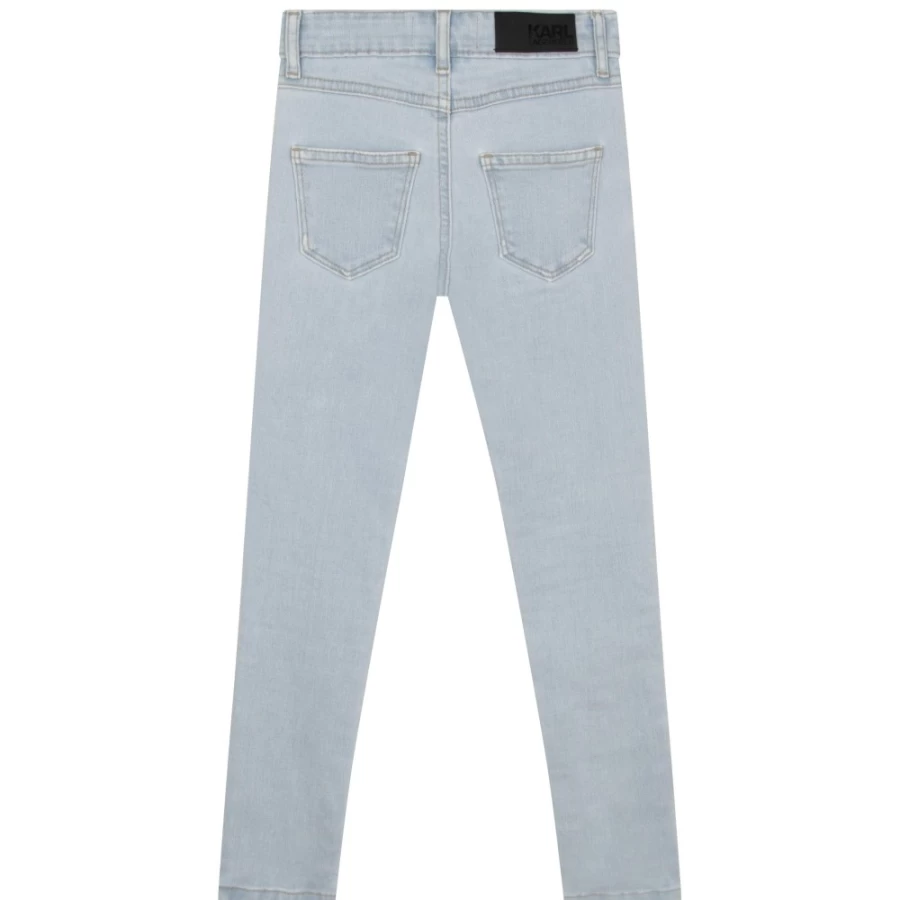 KARL LAGERFELD KIDS Girls Bleach Washed Fitted Jeans for Girls