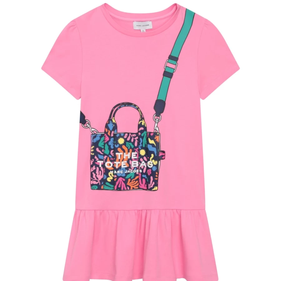 MARC JACOBS Girls' Apricot Short-Sleeved Cotton Dress