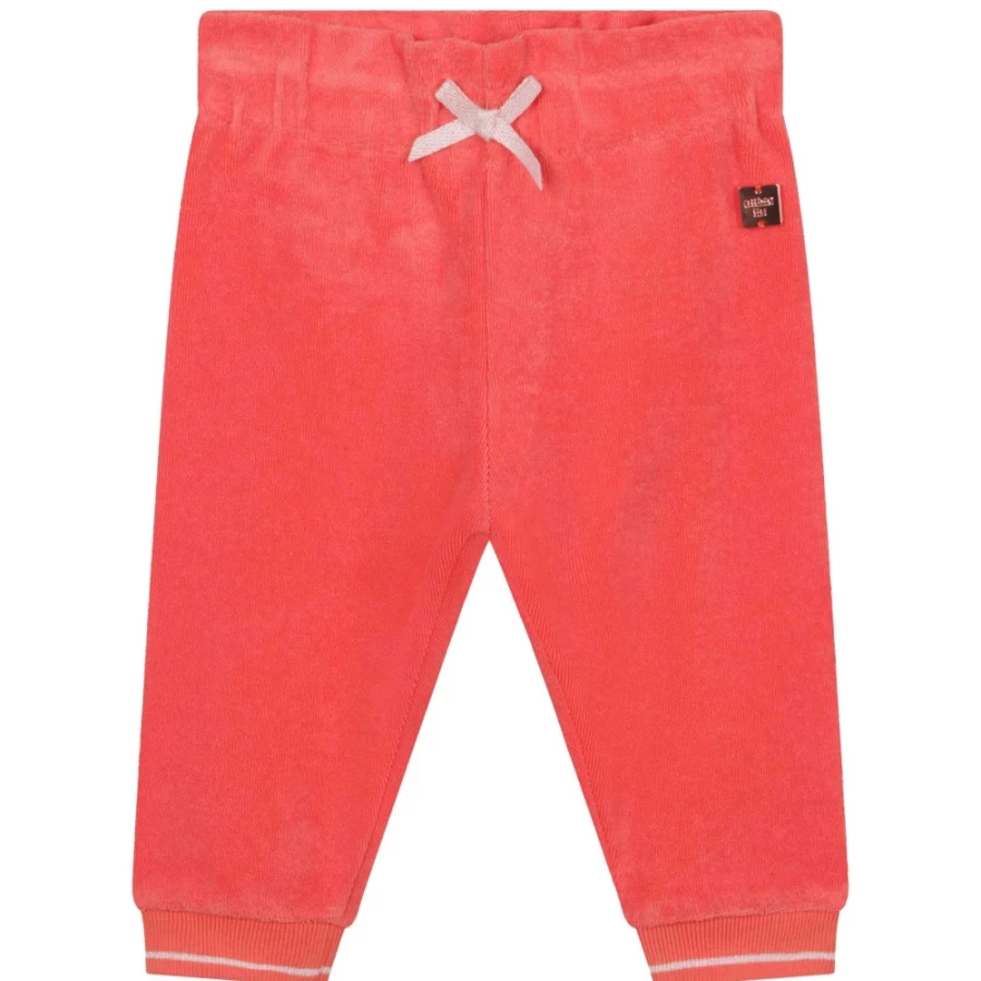 CARREMENT BEAU Peach Terry Towelling Trousers for Girls - Soft & Comfortable