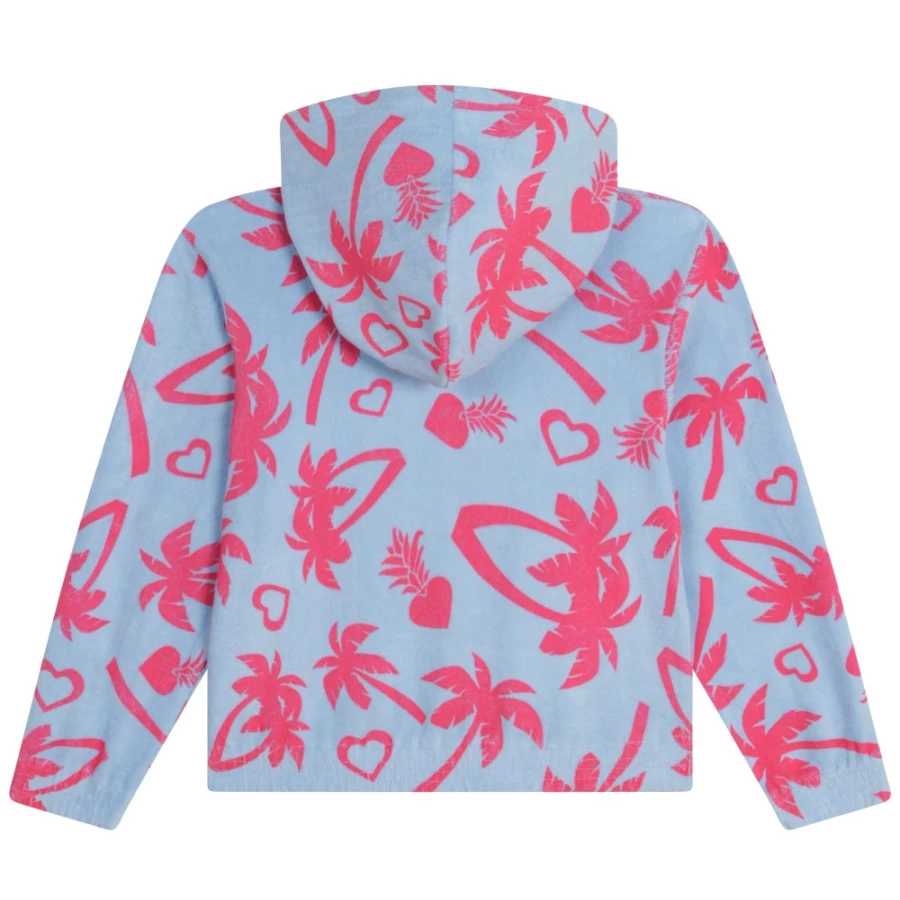 BILLIEBLUSH Pale Blue Hooded Terry Cloth Cardigan for Girls