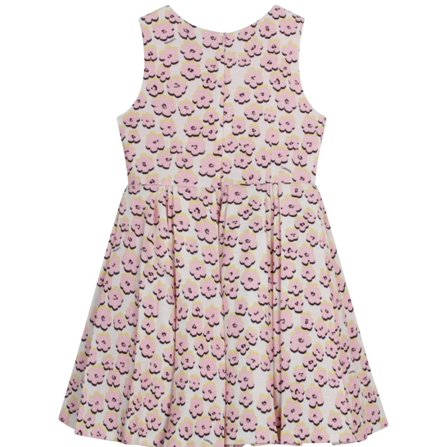 LANVIN Pink Printed Party Dress for Girls - Floral Summer Dress
