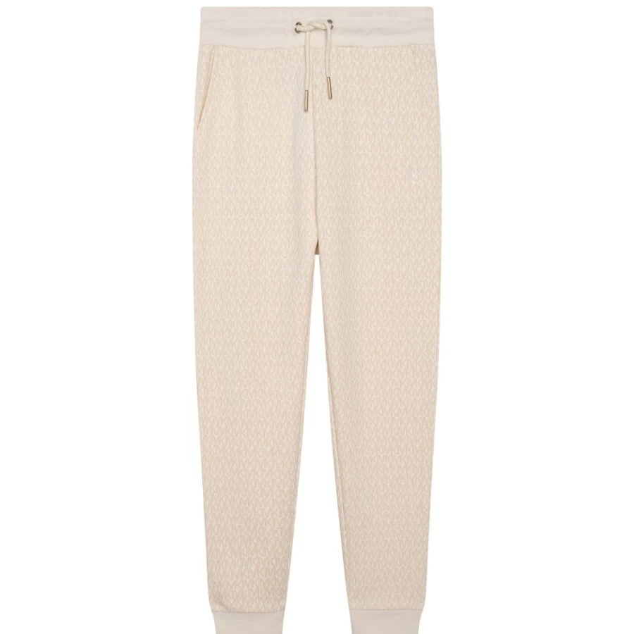 MICHAEL KORS Girls Cream Cotton Jogging Pants for Comfort & Style