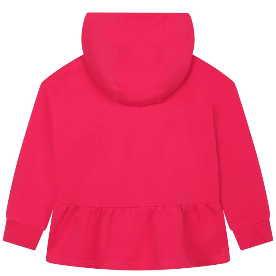 KENZO KIDS Pink Cotton Hooded Sweatshirt for Girls
