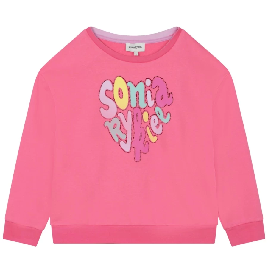 SONIA RYKIEL Girls' Raspberry Fleece Sweatshirt for Kids - Cozy & Stylish Pullover