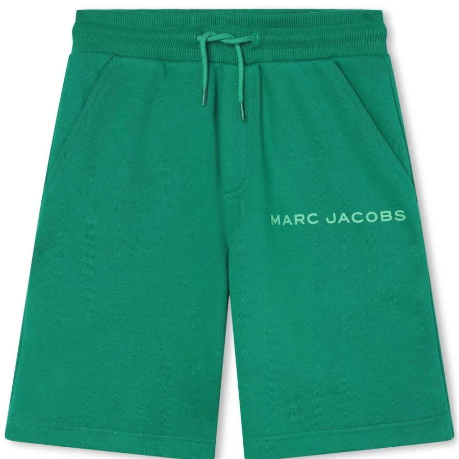 MARC JACOBS Girls' Green Cotton-Rich Bermuda Shorts for Comfort & Style