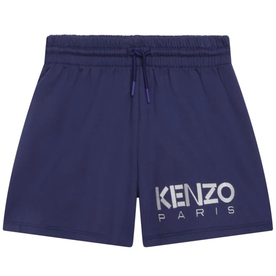 KENZO KIDS Girls' Light Cotton Fleece Shorts in Blue
