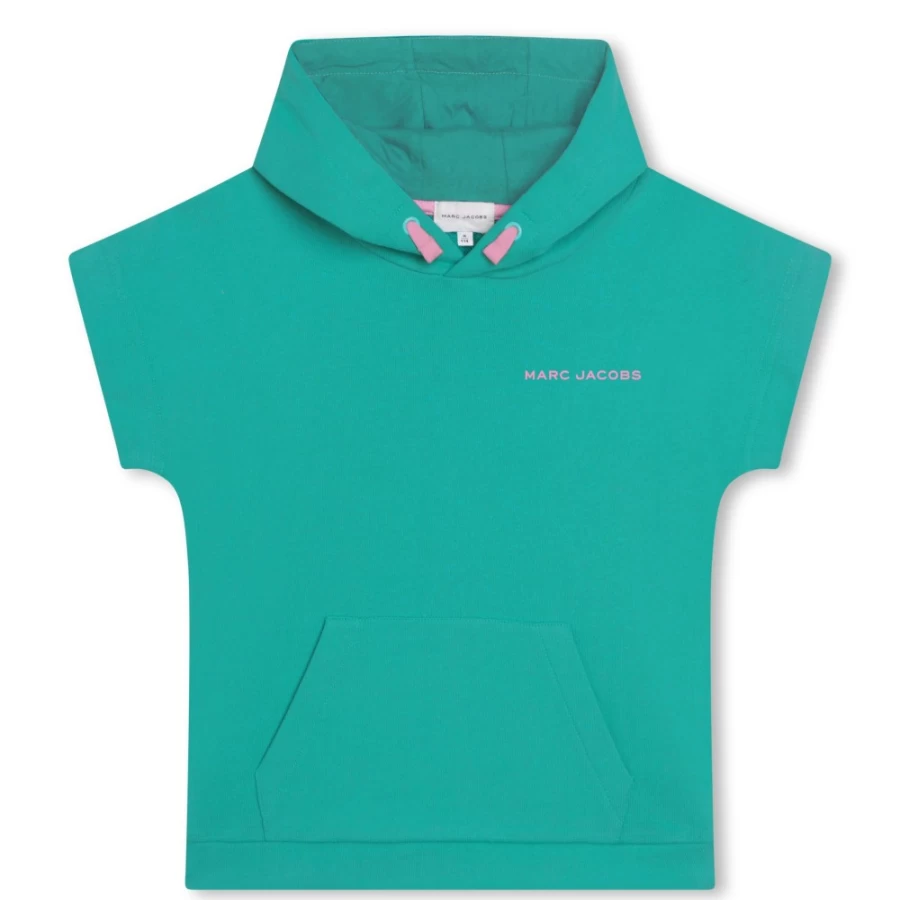 MARC JACOBS Girls Green Short-Sleeved Sweatshirt for Casual Wear